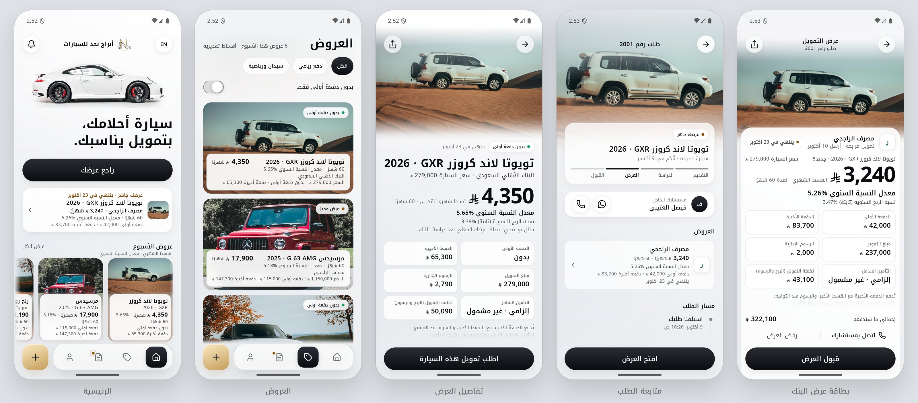 شاشات من تطبيق أبراج نجد للسيارات